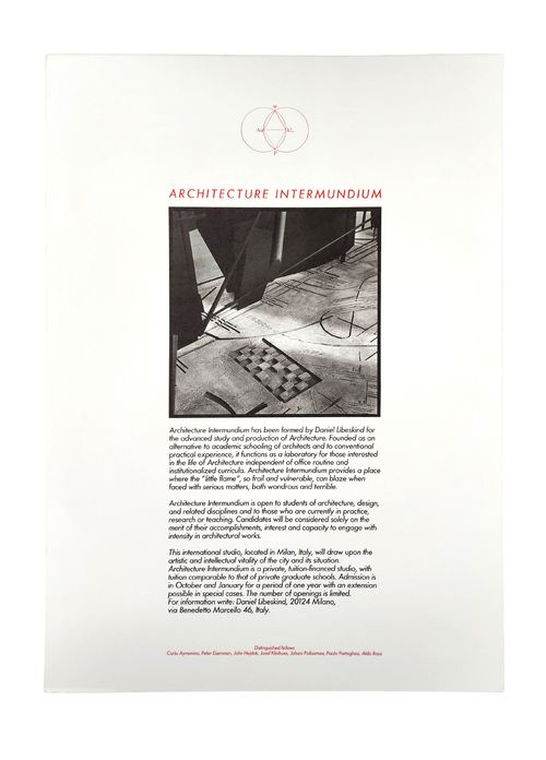 Architecture Intermundium Poster – Libeskind Shop
